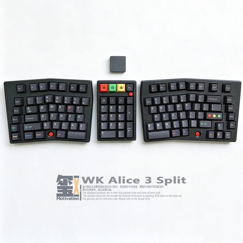 Mu Fanxi Xwk-Alice 3 Split 3D-Printed Split Ergonomic Keyboard Dual-Mode Hot-Swappable