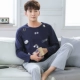 Bộ đồ ngủ nam mùa xuân Hàn Quốc dài tay Hàn Quốc mùa xuân và mùa thu Teen modal nhà quần áo thời trang cotton phù hợp đồ bộ ống rộng