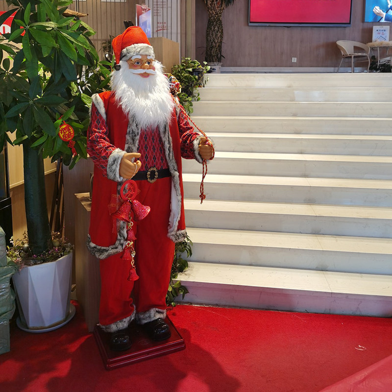 1 8 m Christmas old man singing Christmas song swinging piece electric music dancing and blowing saxophone for a large Christmas