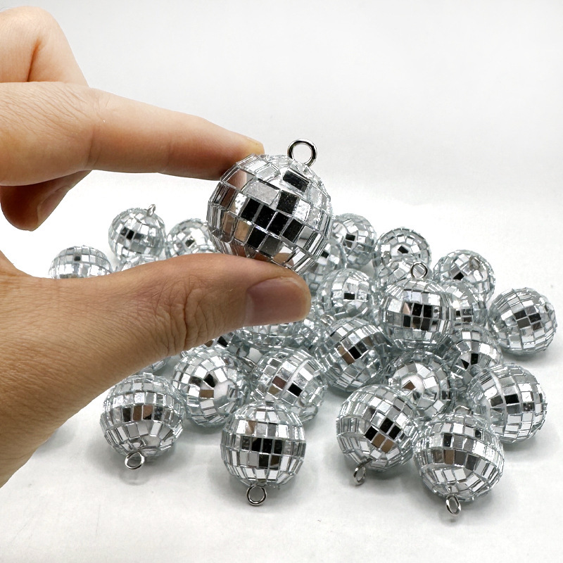 Disco Mirror Ball Pendant with Hanging Ring Hook, Disco Ball Pendant 2024 Cross-Border Christmas Tree Pendant Ball
