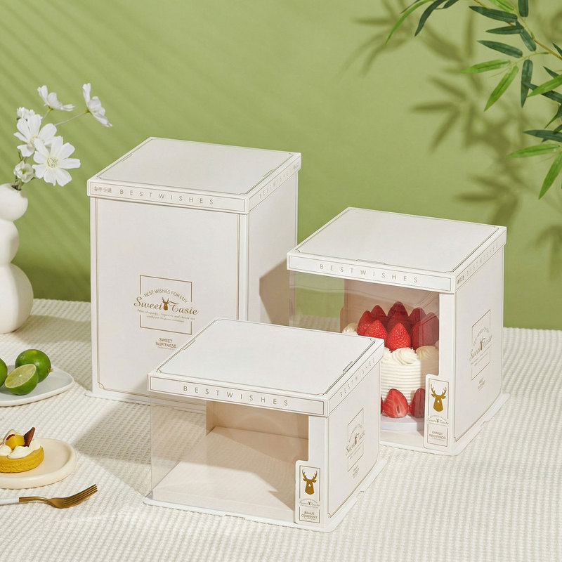 50 Sets of Translucent Cake Boxes 6 Inches 8 Inches 10 Inches 11/12/13/ 14inch Birthday Cake Boxes Packaging Boxes