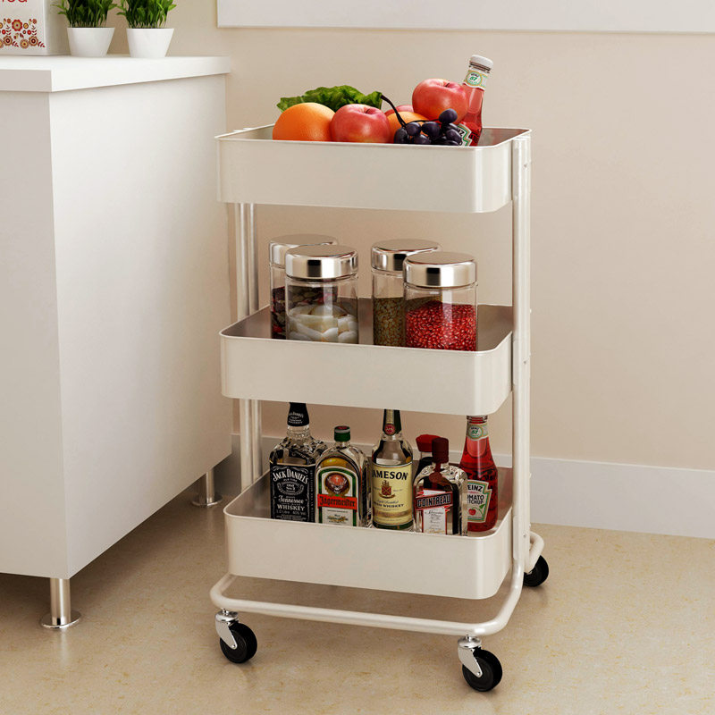 Storage Bedroom trolley Removable Lasker Bathroom Kitchen storage cart with wheels Storage shelf Household flower rack