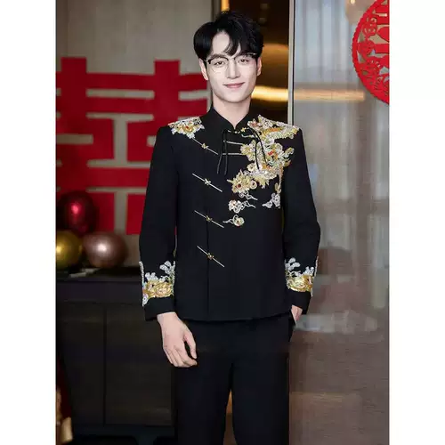 Традиционный свадебный наряд Сюхэ, свадебное платье, китайский стиль, дракон и феникс