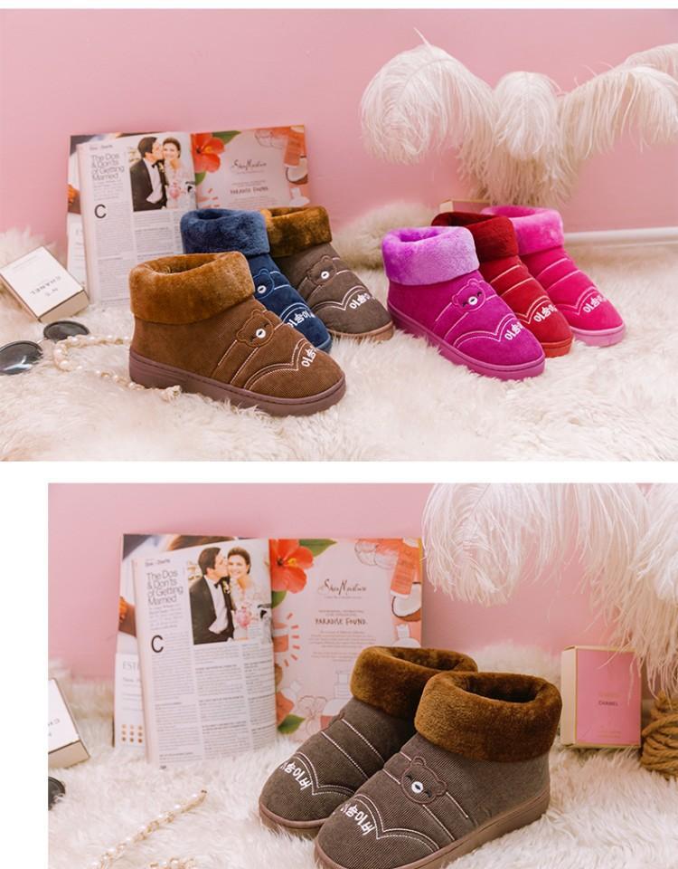 Mùa đông ấm áp dép bông nữ túi xách với đôi giày cotton dày đế dày chống trượt nhà giày cũ giày nam cao cổ cotton dép nữ gucci