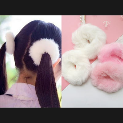 The Japanese-style soft girl's double ponytail magic tool, the plush hair band Lolita hair band, the ball band, the cute girl's heart rope