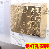 304 stainless steel paper paper box wall-mounted hotel toilet toilet waterproof rectangular toilet paper towel rack box