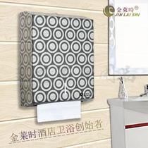 Stainless steel toilet paper box rack Wall-mounted hotel toilet paper box toilet paper box toilet tissue box punching