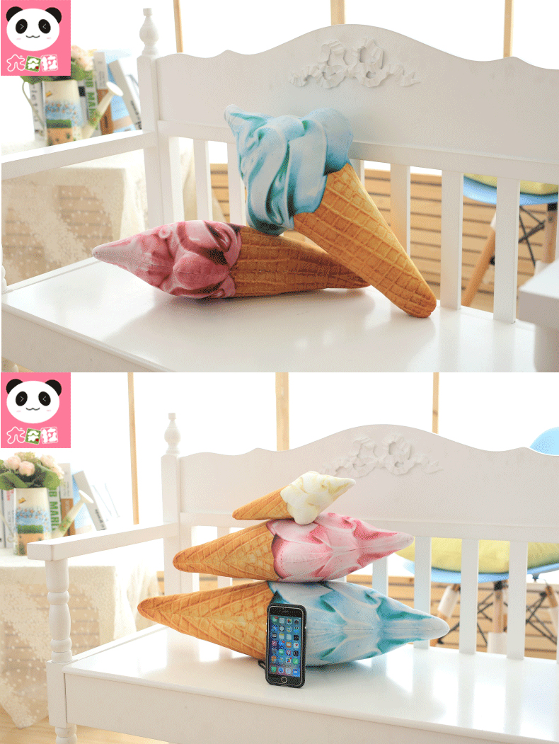 Sáng tạo trứng hình nón kem búp bê Gối đồ chơi sang trọng đệm trang trí nhà sinh nhật Quà tặng cô gái - Đồ chơi mềm gấu bông totoro