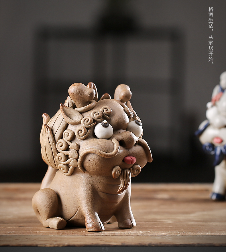 Furnishing articles pet boutique JiaXin ceramic checking tea to keep playing fun lucky the mythical wild animal and joss stick to do head of Furnishing articles