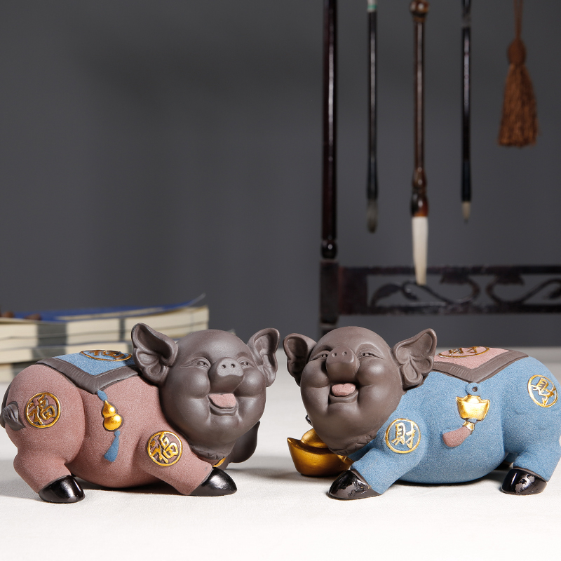 JiaXin see colour sand tao qian "get lucky pig furnishing articles and originality of the ceramics holiday gift blessing pig