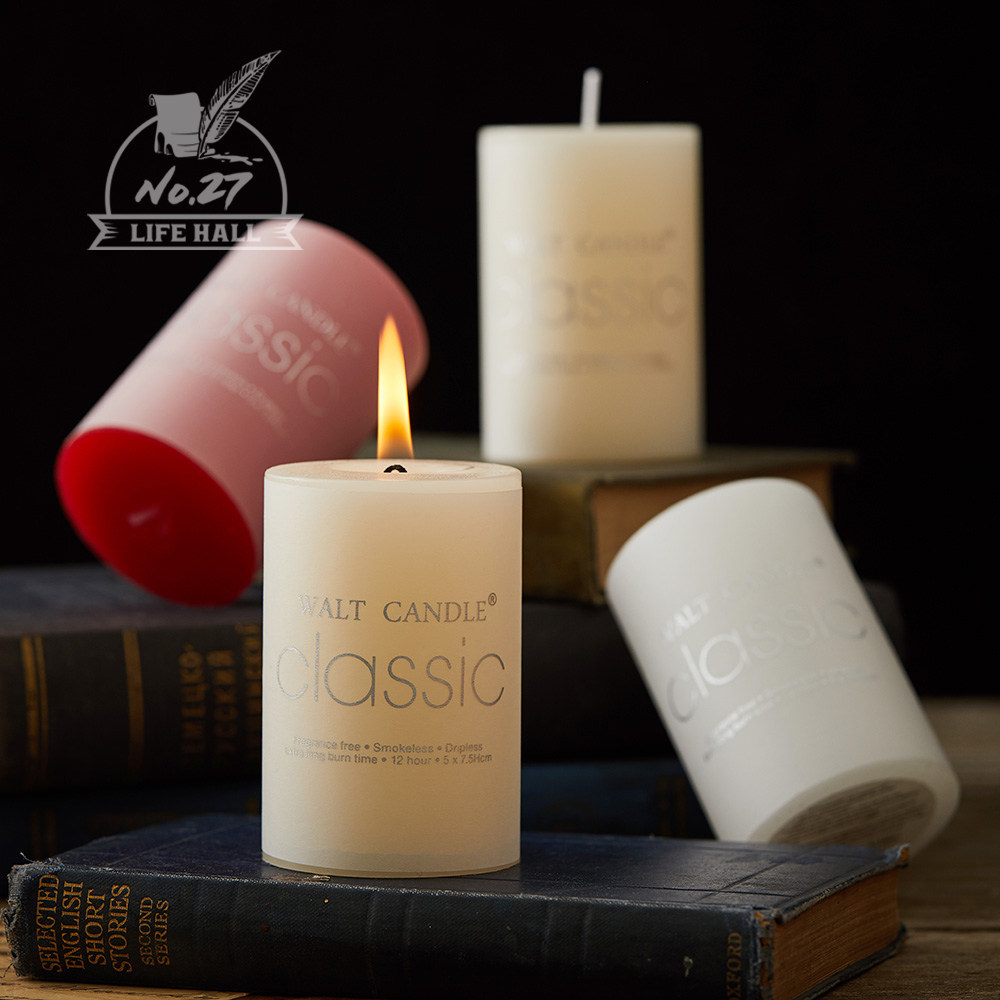 European classic ivory white cylindrical candle smokeless tasteless romantic birthday wedding bar home dinner candle