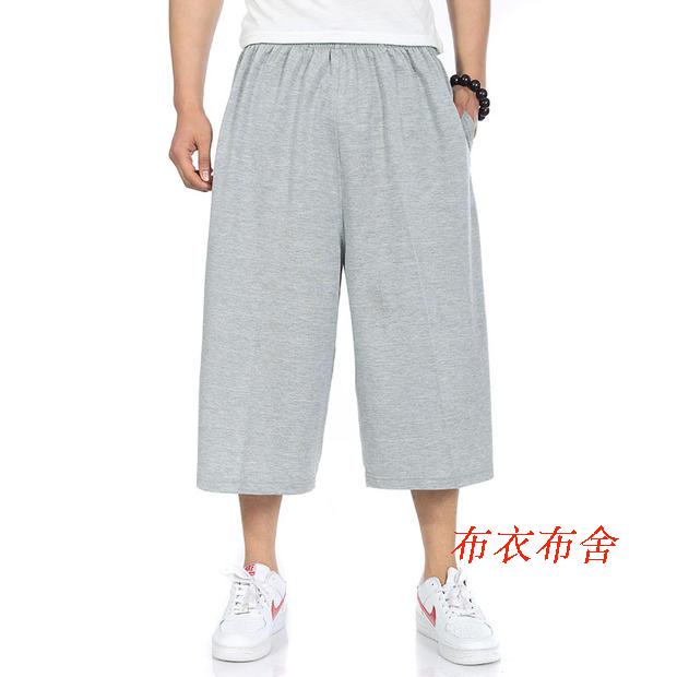 Đàn ông mới cộng với phân bón XL Quần thể thao thời trang Hàn Quốc Quần cotton cắt quần rộng nhà giản dị quần short nam