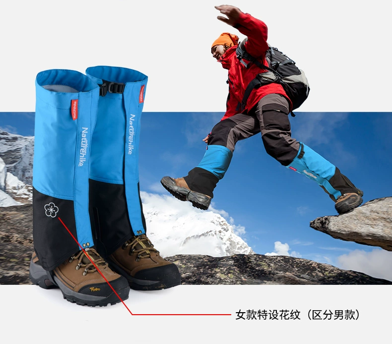 Hoang dã đi bộ đường dài tuyết bìa leo núi ngoài trời tuyết và windproof cát bìa xà cạp bìa giày bìa boots giày không thấm nước bìa