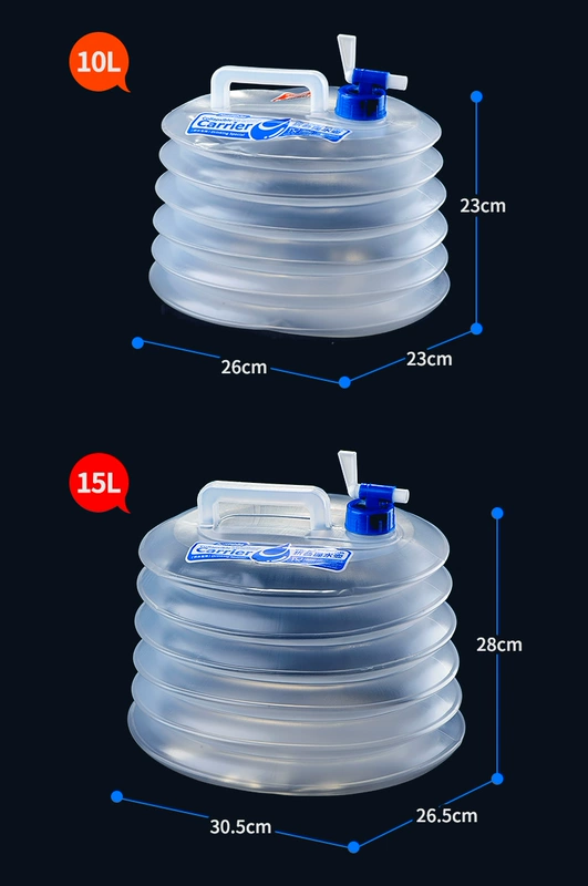 Bình đựng nước ngoài trời Thùng gấp 15L Túi đựng nước trong suốt Xô đựng nước có thể đựng được - Thiết bị nước / Bình chứa nước thùng nhựa 1000 lít