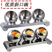 Thickened stainless steel spherical jar food jar rack Bevel bowl dried fruit jar Bowl plate trash can Fruit Dish seasoning jar
