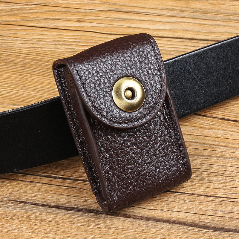 Wear a Belt, Wear a Leather Belt, Genuine Leather Car Key Case, Universal Leather Pouch, Soft Leather, Compact, Simple for Men
