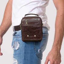 Multi-function fashion mobile phone running bag men wear leather leather business leisure mobile phone bag running bag real cowhide