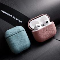 Headlayer cow leather AirPods Pro protective shell 1 2 3 generation AirPods3 lovers genuine leather Bluetooth headphone sleeve