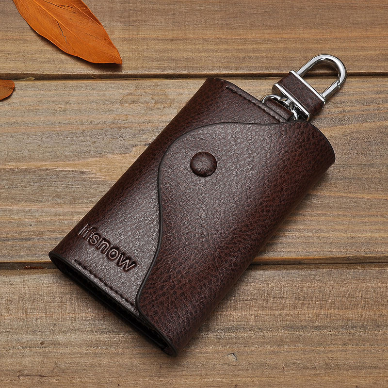 Key bag men's leather multifunctional large-capacity simple women's leather waist padlock key bag key suite door home