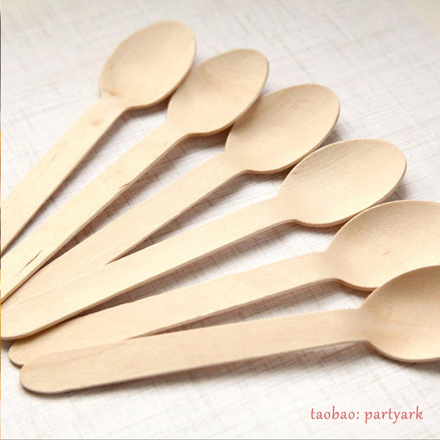 一次性白板纯色原木刀叉勺野餐西餐叉子Wooden Disposable Forks