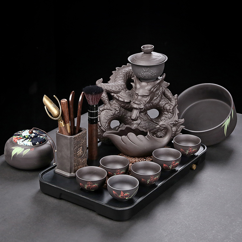 Zisha tea set home kung fu complete set office reception small set lazy tea artifact high-end light luxury