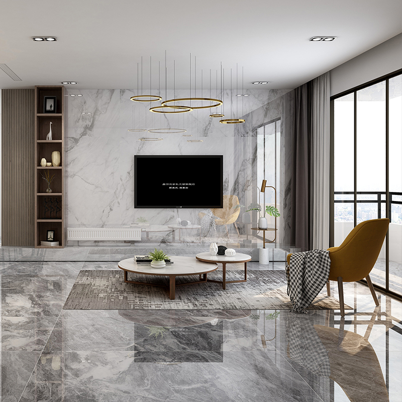 All-body background wall 900X1800 bright TV wall large board living room floor tile art wall tile marble pattern