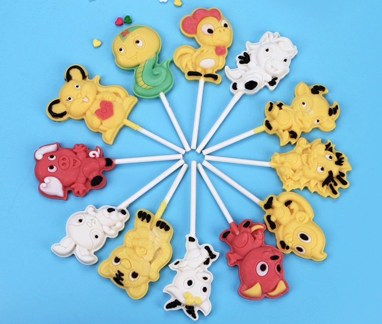 Sôcôla fondant silicone khuôn phim hoạt hình kẹo mút stereo khuôn mềm công cụ làm bánh bằng tay nhiệt độ cao