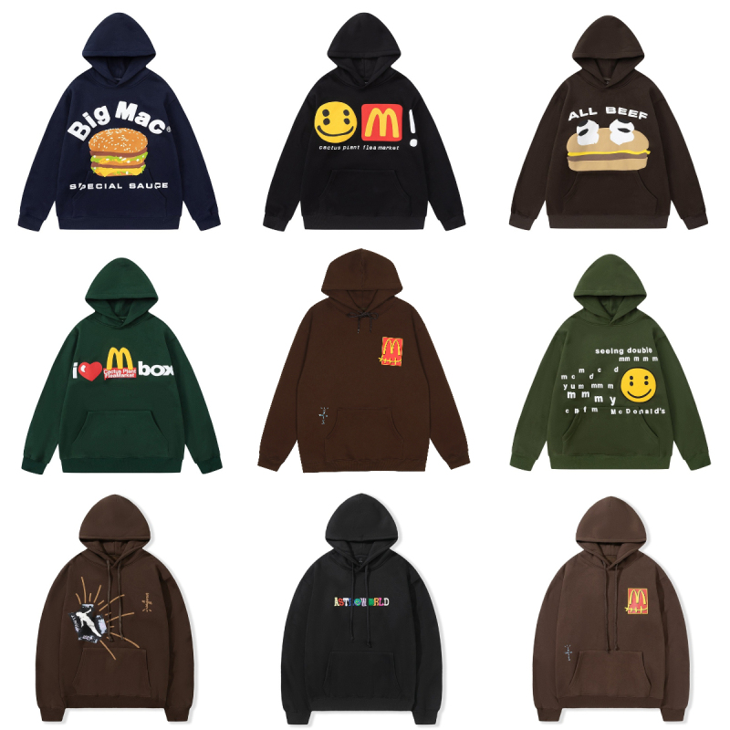 Travis Cpfm Scott Hiroshi Fujiwara Collaboration Hamburger Letter Graffiti Hoodie High Street Sweatshirt Trendy