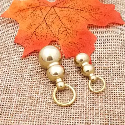 Brass small gourd pendant pure copper creative simple car keychain pendant necklace pendant birthday gift