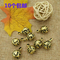 Solid old copper buckle three fish pattern ancient brass button drama clothing copper buckle ethnic style clothing button bracelet accessories