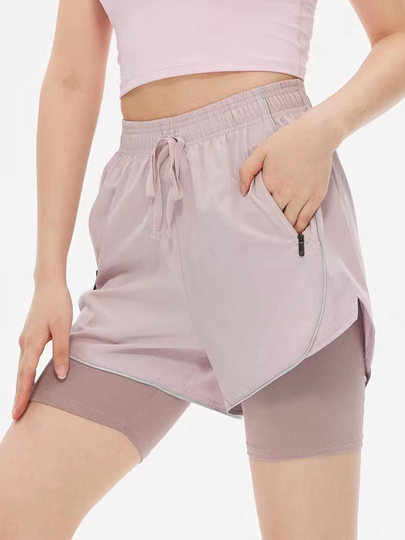 Anti-exposure sports shorts for women summer quick-drying cycling yoga running training fitness pants high-waisted loose pants