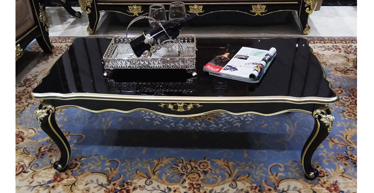 Phong cách châu Âu bàn cà phê tủ TV đồ nội thất tối giản căn hộ nhỏ phòng khách, bàn trà, một nhỏ tân cổ điển 1,2m đen lưới đỏ - Bàn trà mẫu bàn ghế gỗ