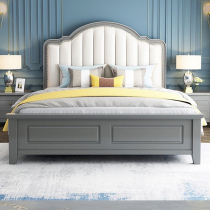 American solid wood bed 1 8 m double bed modern simplicity about 1 5 m main bedroom with wedding bed white embossing fashion storage bed