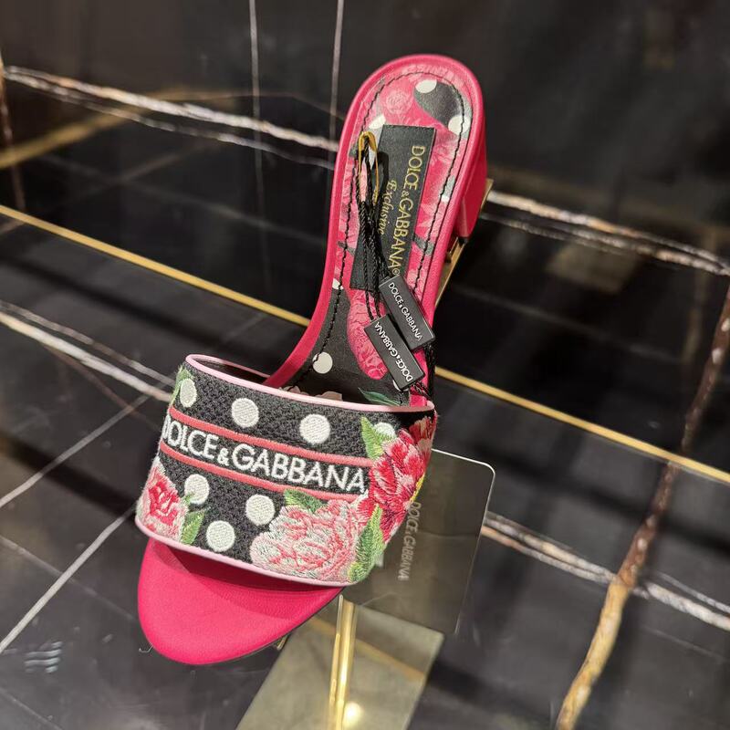 Dg Snake Year Limited Edition Polka Dot Peony Low Heel Slippers Dg Snake Year Limited Edition Polka Dot Peony Low Heel Slippers
