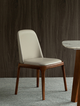 Italian Minimalist Dining Chair Home Coffee Hall Casual Talks Solid Wood Chair Modern Minimalist Wind Economy Type Leaning Back Chair