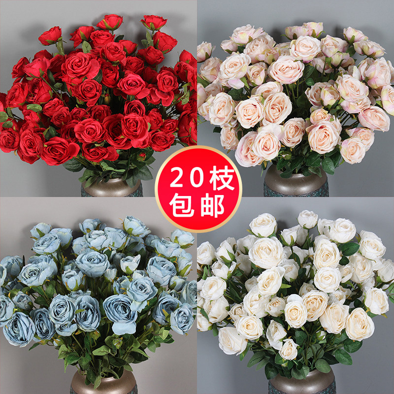 Simulation flower wedding branches Rose fresh flower home flower flower art flower flower array wedding hall exhibition flower art