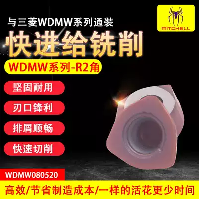 WDMW080520ZTR Large feed R2 milling blade 50 63R2 fast feed blade instead of R6R8 coarse knife grain