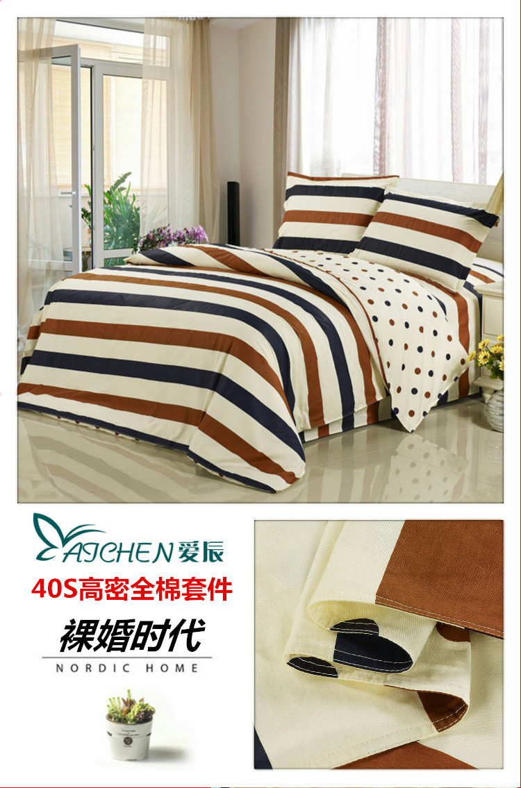 mùa xuân đặc biệt và mùa hè giường 100% cotton dệt bông denim chăn chúa đôi nhỏ tươi Bốn - Bộ đồ giường bốn mảnh chăn ga