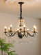 French Light Luxury Crystal Chandelier, Retro Palace Style Living Room Main Light, Medieval Dining Room Light, Black High-End Bedroom Light