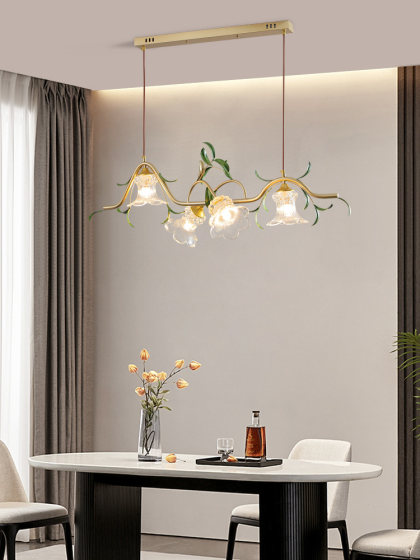 Light Luxury French Restaurant Lamp 2026 New Model High-End American Retro Bar Dining Room Table Long Pendant Lamp