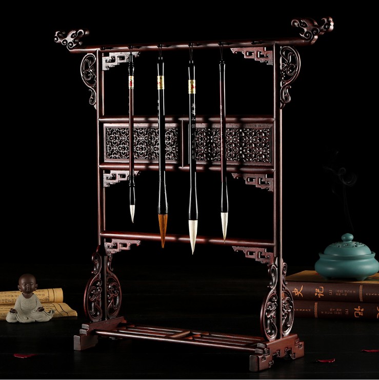 Red Acid Branch Large Brush Holder Red Wood Wooden Pen Holder Pen Hang Room Four Treasure Pen Holder Red Wood Pen Hang-Taobao