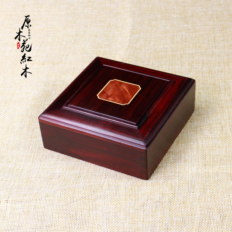 Large Leaf Purple Sandalwood Cherry Wood First Decoration Box Text Play Collection Foveball Ornament Containing Box Red Wood Bracelet Wood Case Jade Instrumental Box-Taobao