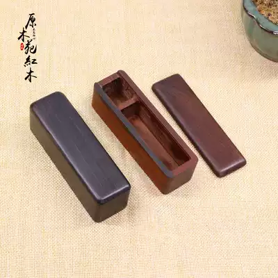 Wooden seal storage box solid wood log seal storage box private seal official seal wooden box seal with ink tank box