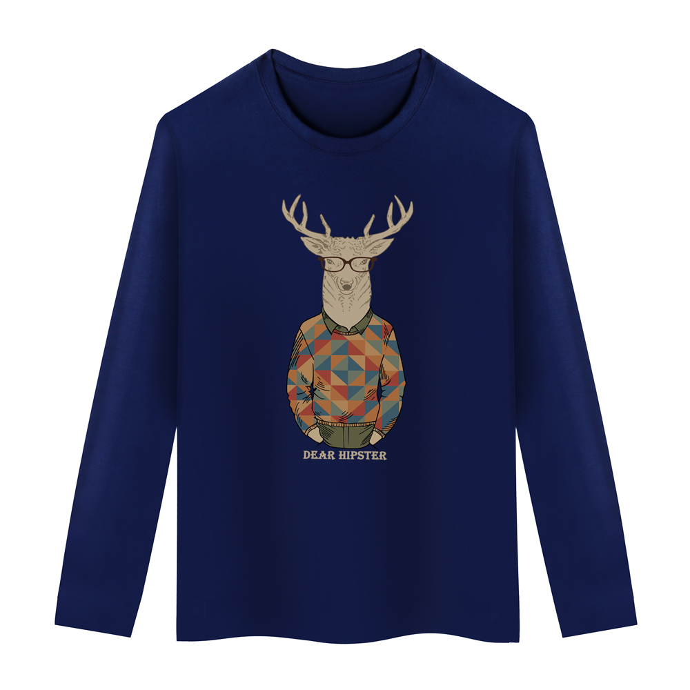 Mùa xuân và mùa thu phân bón XL áo thun nam cổ tròn áo thun dài tay áo sơ mi mới t shirt