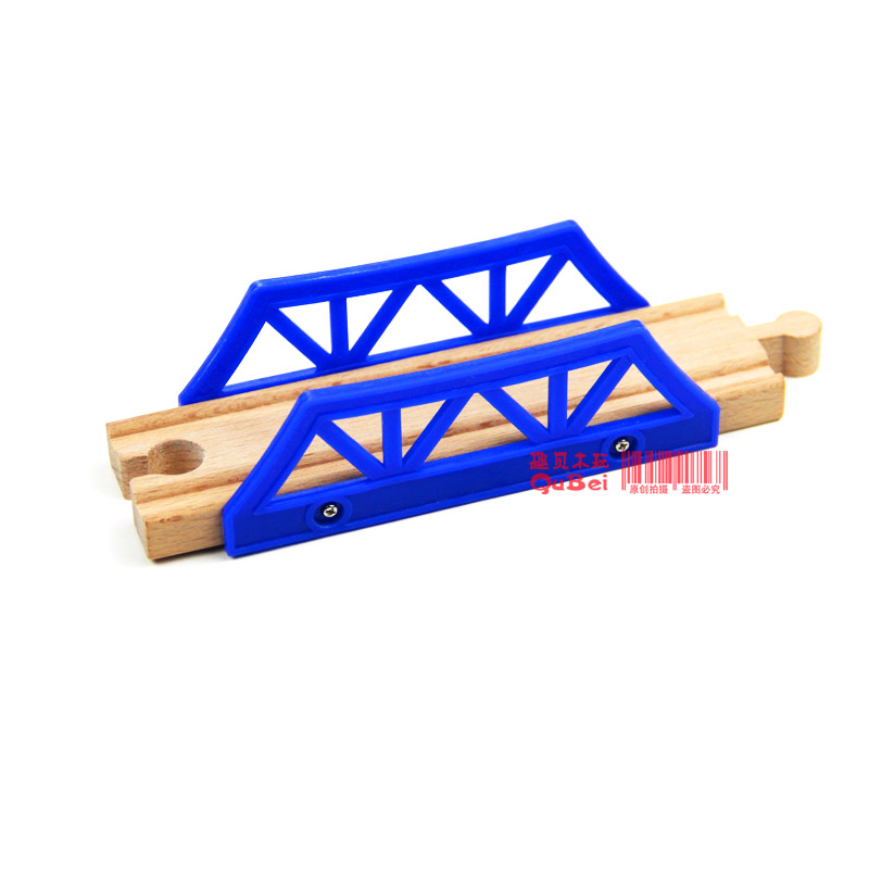 Flat Head Integrated Beech Wood Bridge Wooden Track Toy Accessories Wood Railcar Wood Children Boy Building Blocks-Taobao