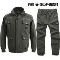 Зеленый костюм в стиле милитари [стрейч из чистого хлопка] 9700