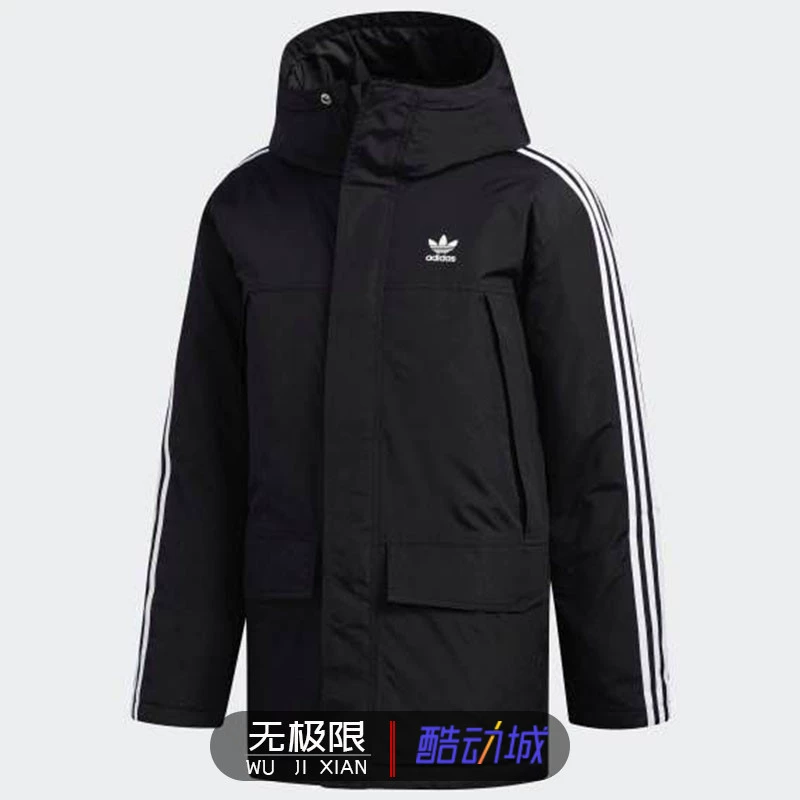 Adidas clover nam 2019 thu đông mới thể thao áo khoác cotton ấm áp áo khoác trùm đầu ED5834 5836 - Quần áo độn bông thể thao