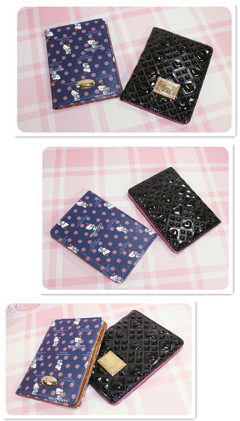 Túi đựng hộ chiếu hello kitty dễ thương mới Hello Kitty mèo hộ chiếu bộ túi tài liệu đa chức năng Nhật Bản và Hàn Quốc vỏ bọc hộ chiếu dễ thương