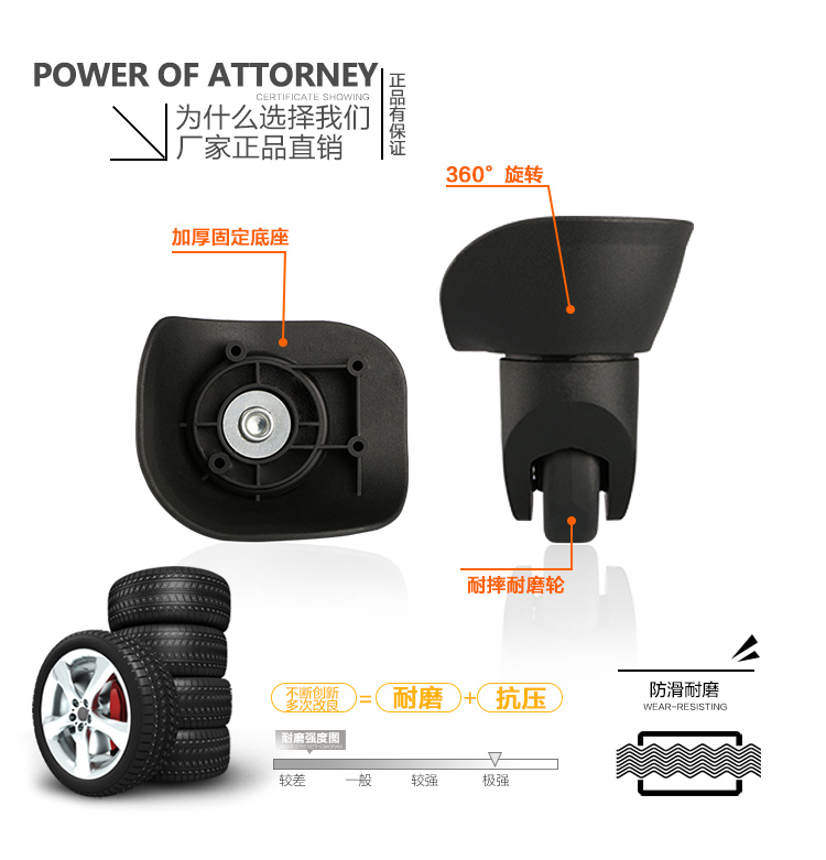 Phụ tùng hành lý sửa chữa bánh xe vali phụ kiện bánh xe đẩy trường hợp bánh xe phụ kiện hành lý phổ bánh xe - Phụ kiện hành lý phụ kiện vali kéo