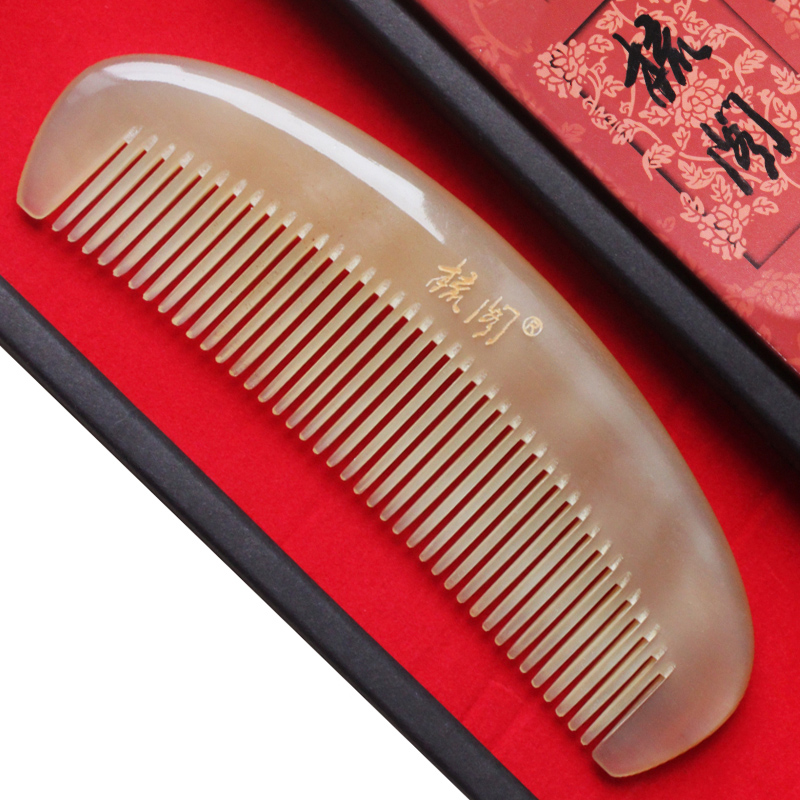 Natural white horn horn comb large anti-static girls hair comb home thick croissant teacher's day gift